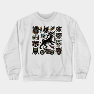 Black Panther Flash Tattoo Packed Crewneck Sweatshirt